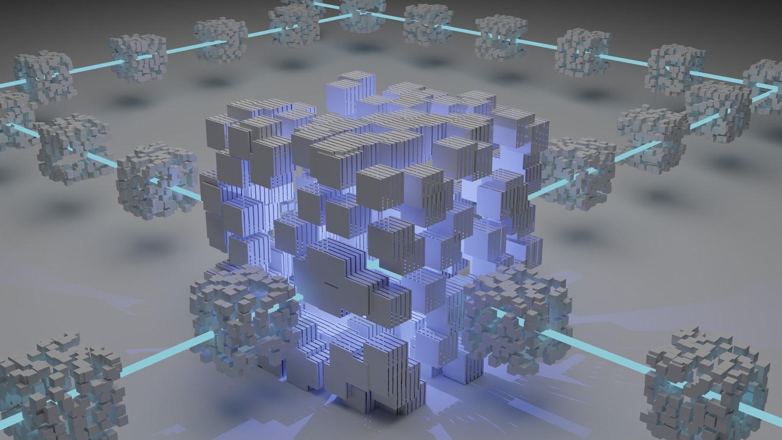 A 3D mesh of connected data blocks — a data fabric